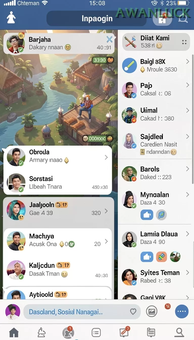 Cuplikan layar COINS — menu navigasi