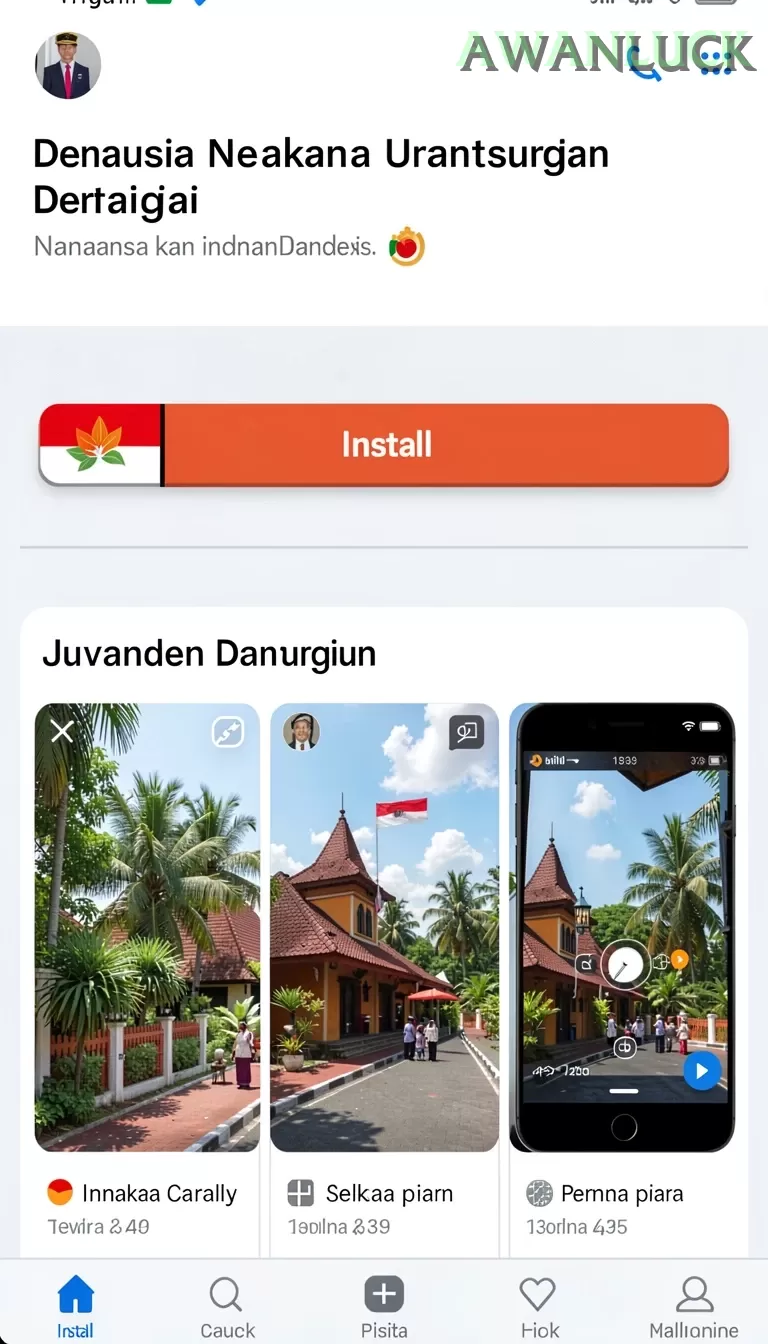 Cuplikan layar FB168 — menu navigasi